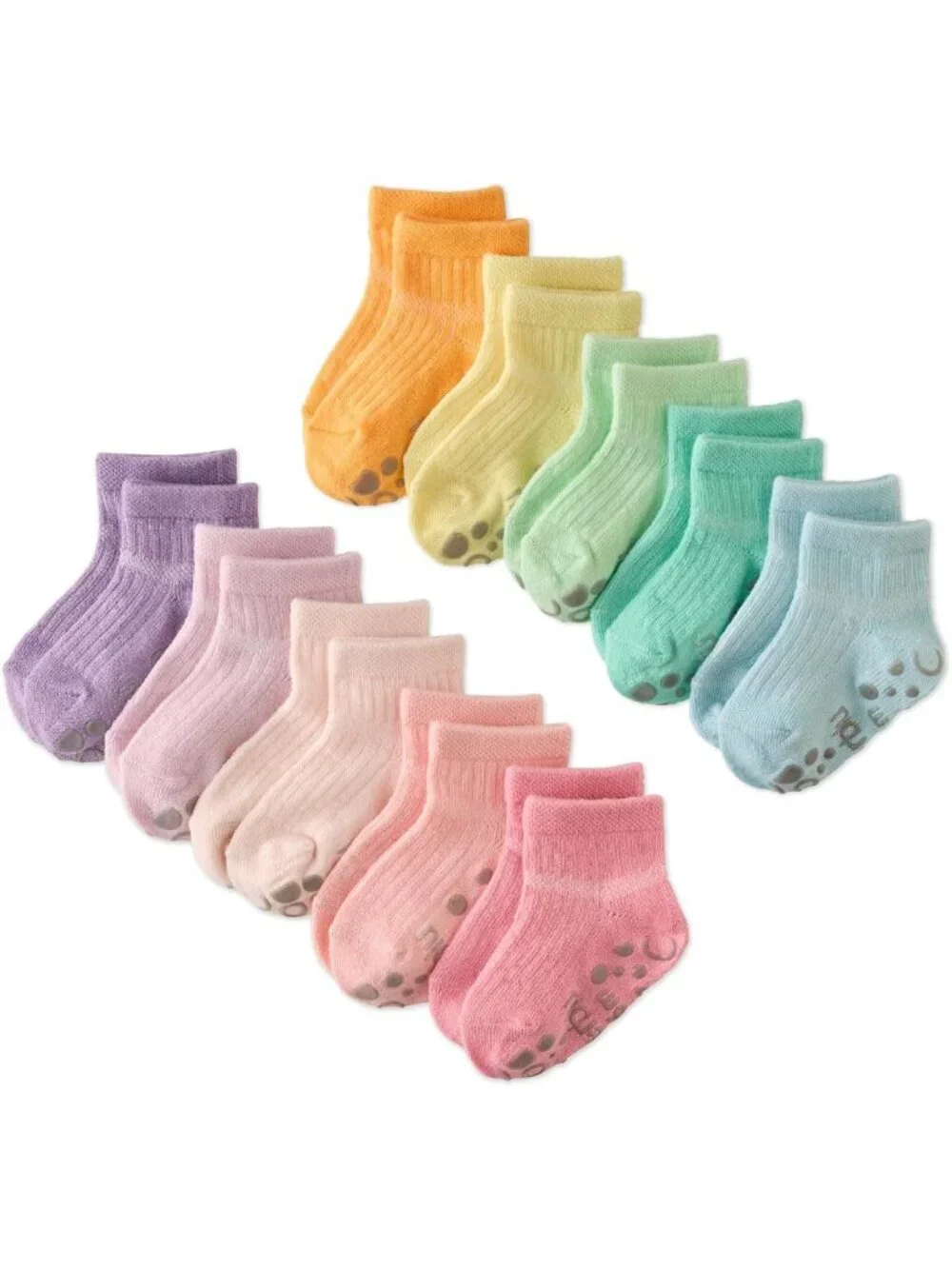 Cozy Multipack Gripper Socks for Infants & Toddlers - Non-Slip, Soft & Cute